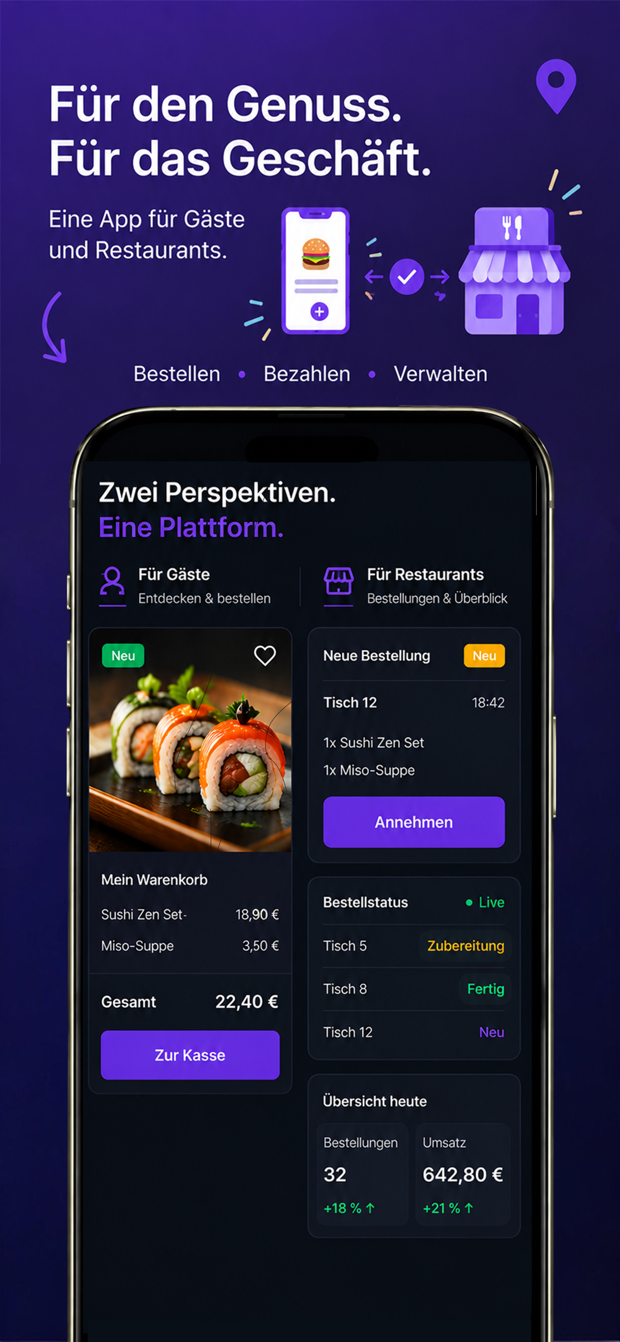 Willkommensbildschirm der App auf dem iPhone